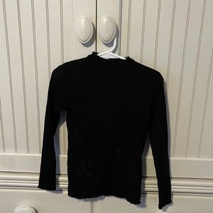 Black girl’s top w/ flower detailing